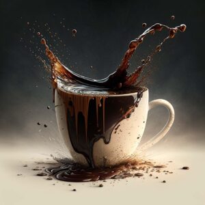 Caffè amaro versato in tazza, simbolo di abitudine quotidiana e possibili effetti sulla salute.